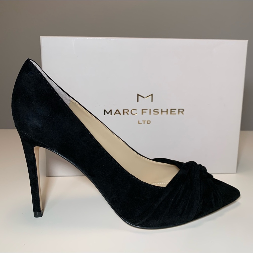 The Black Stiletto in Suede by Marc Fisher
